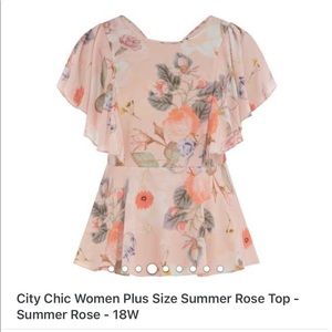 Floral Plus Size Peplum Top from City Chic